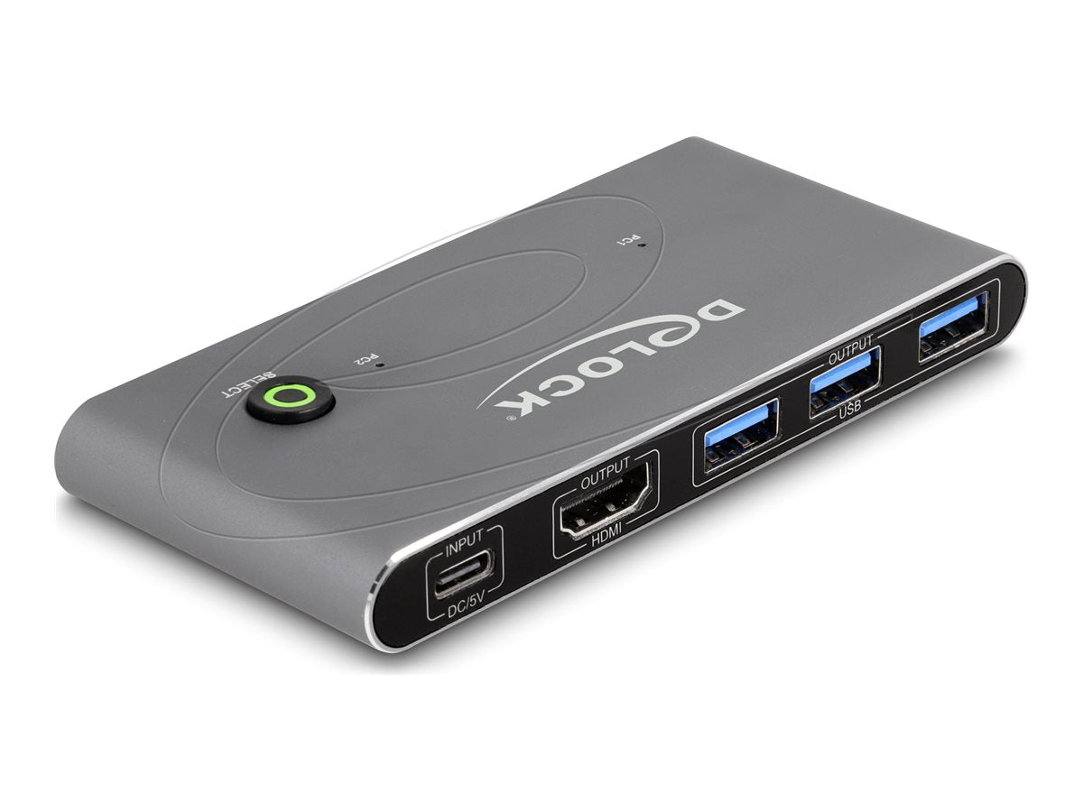 DELOCK HDMI KVM Switch 8K 60 Hz mit USB 5 Gbps - Vorderansicht