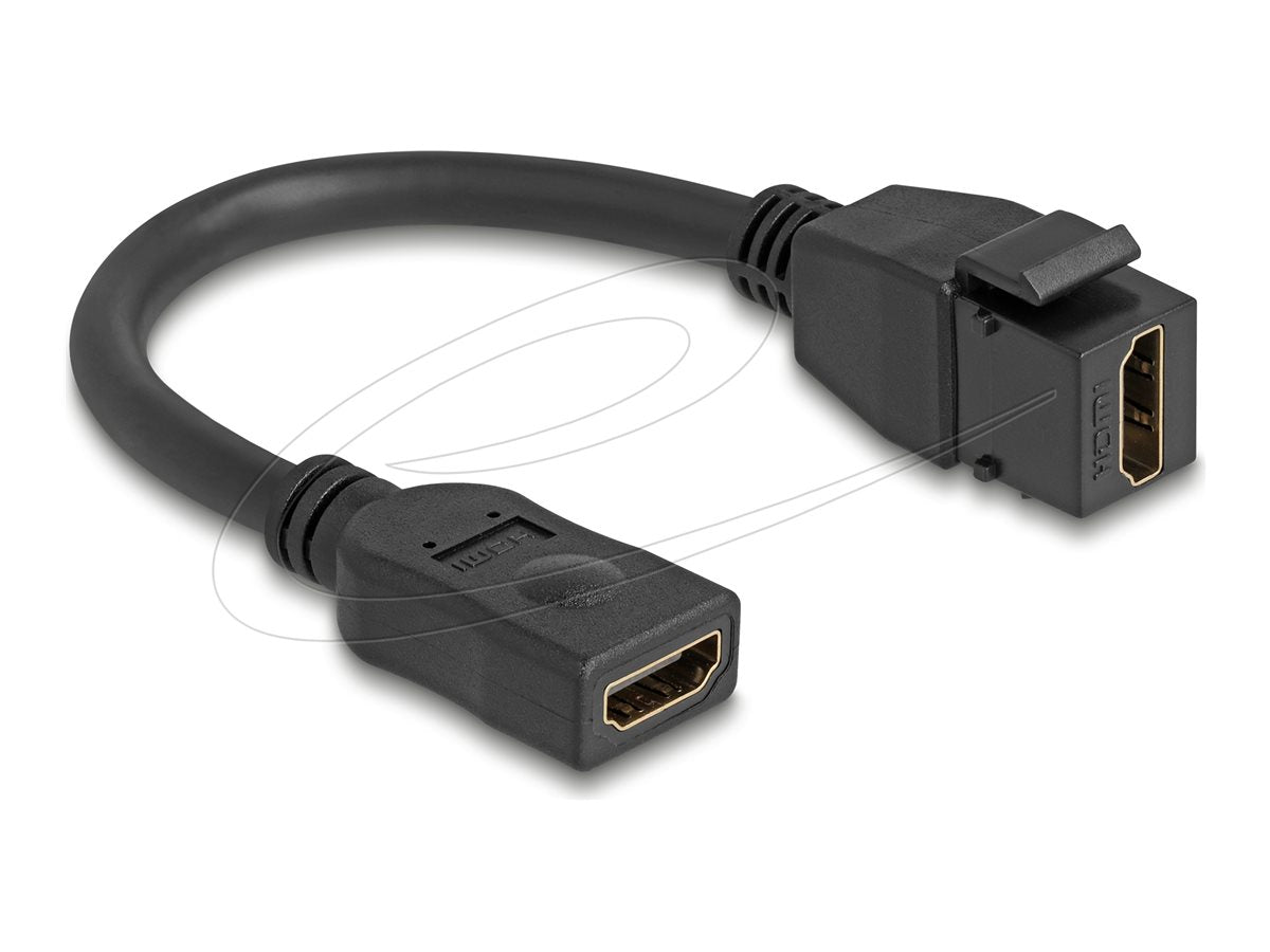 DELOCK Keystone Modul Kabel HDMI Buchse zu Buchse 8K 60 Hz 20cm schwarz