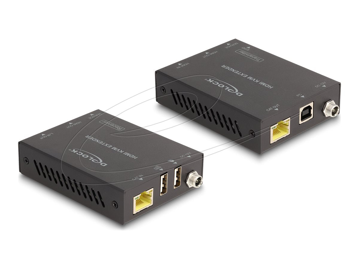 DELOCK HDMI KVM Extender Set über Cat.6 Kabel 4K 60 Hz 70m - Vorderansicht