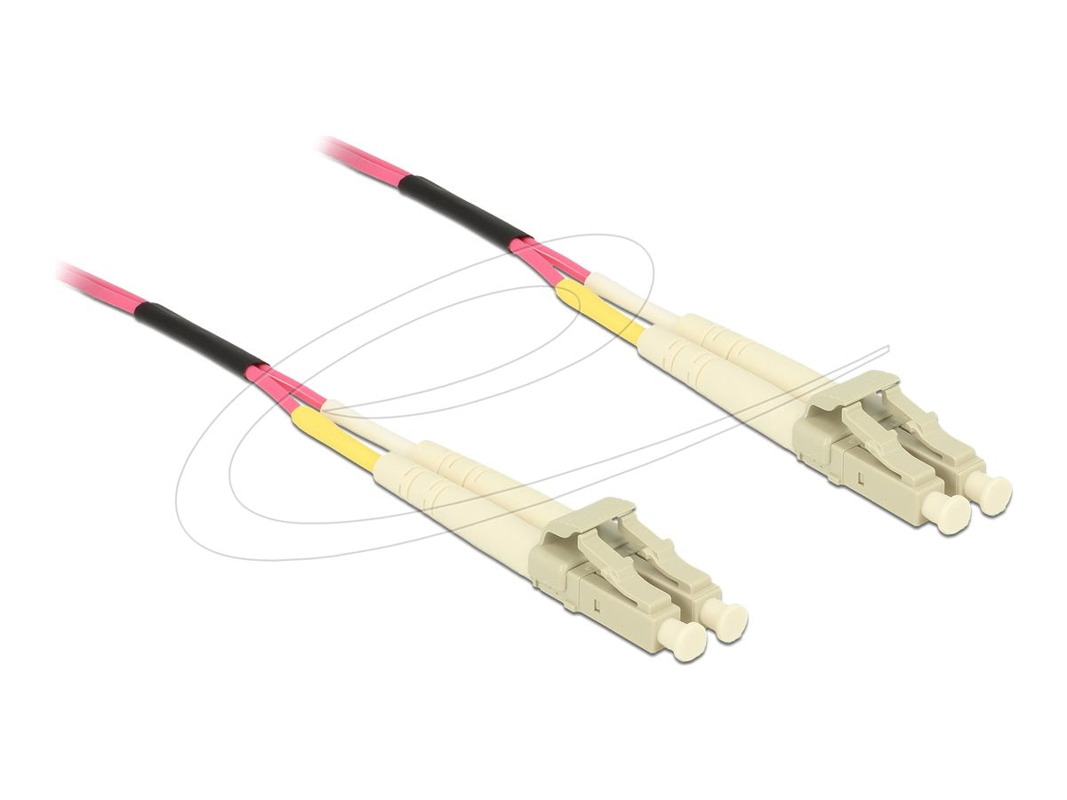 DELOCK LWL Kabel LC Duplex zu LC Duplex Multimode OM4 75m - Vorderansicht