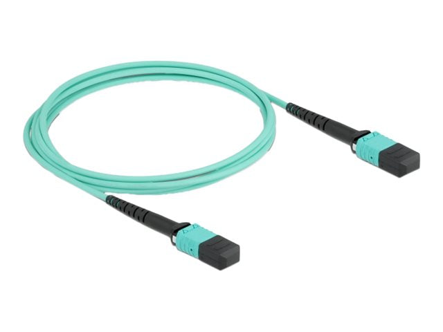 DELOCK LWL Kabel MPO Buchse zu MPO Buchse 12 Fasern Polarität B Multimode OM4 50/125 2m - Verpackung