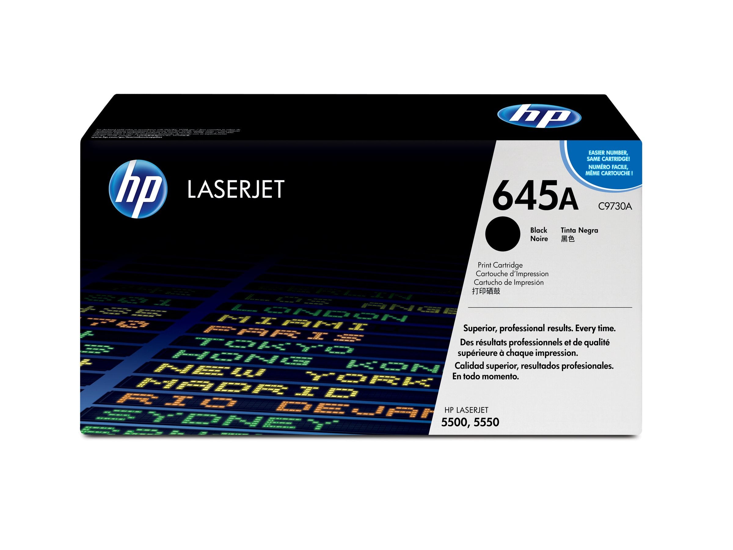 HP 645A Tonerpatrone schwarz Seitenansicht