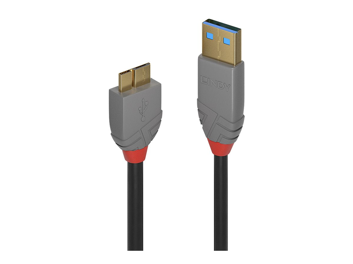 LINDY 3m USB 3.0 A/Micro-B Anthra Line Kabel Vorderansicht