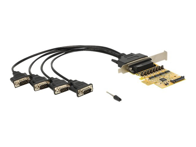 DELOCK PCIe x1 Seriell 4x RS-232 Vorderansicht
