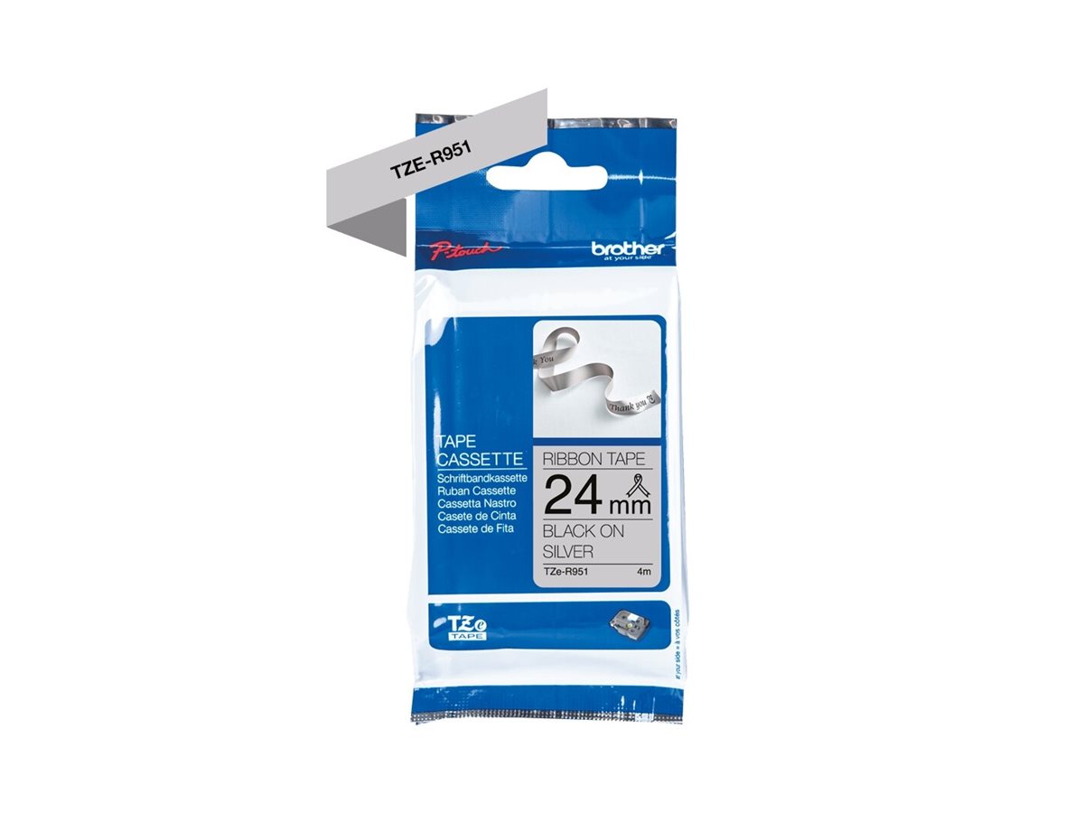 BROTHER P-Touch 24mm light grey/gold ribbon tape - Detailansicht