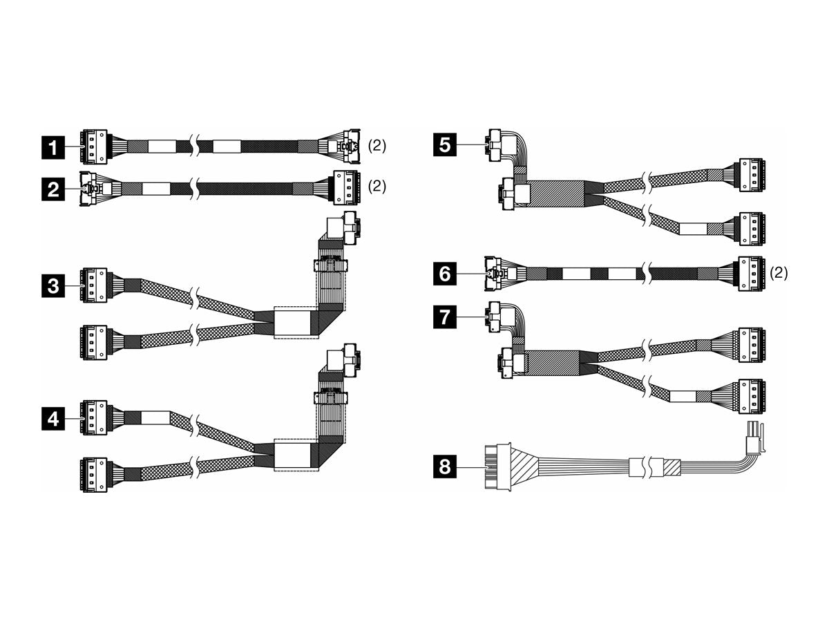 LENOVO ISG ThinkSystem SR650 V3 6,35cm 2,5Zoll Chassis Front BP2 NVMe Cable Kit - Vorderansicht