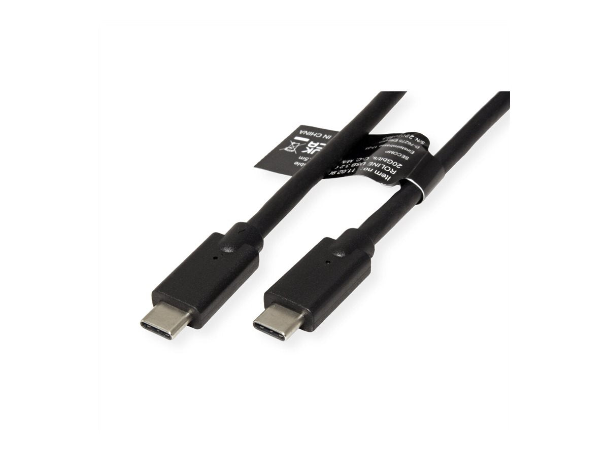 ROLINE USB3.2 Gen2x2 Kabel C-C ST/ST 20Gbit/s 240W schwarz 1m - Verpackung