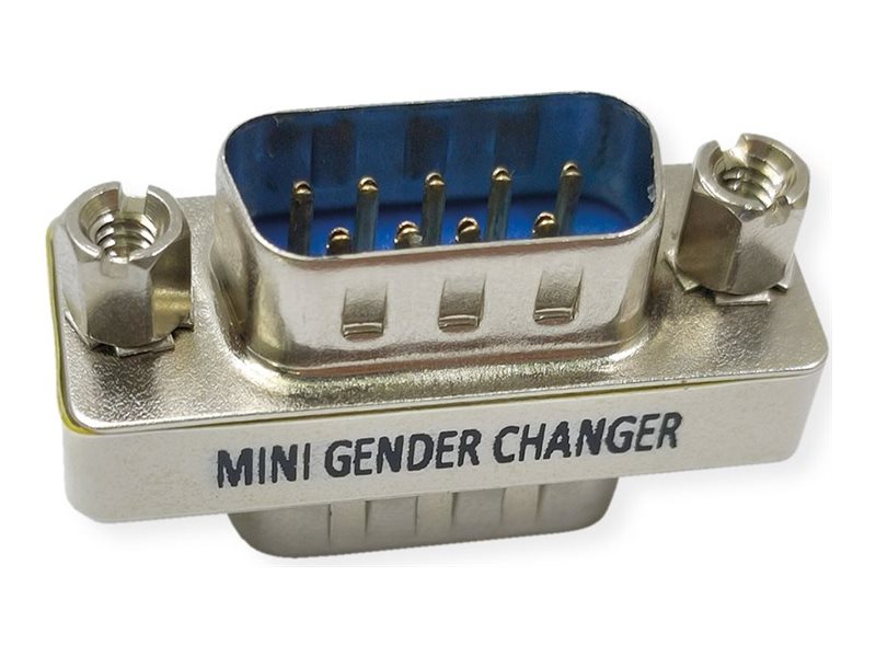 VALUE Mini Gender Changer 9pol. Stecker-Stecker Vorderansicht