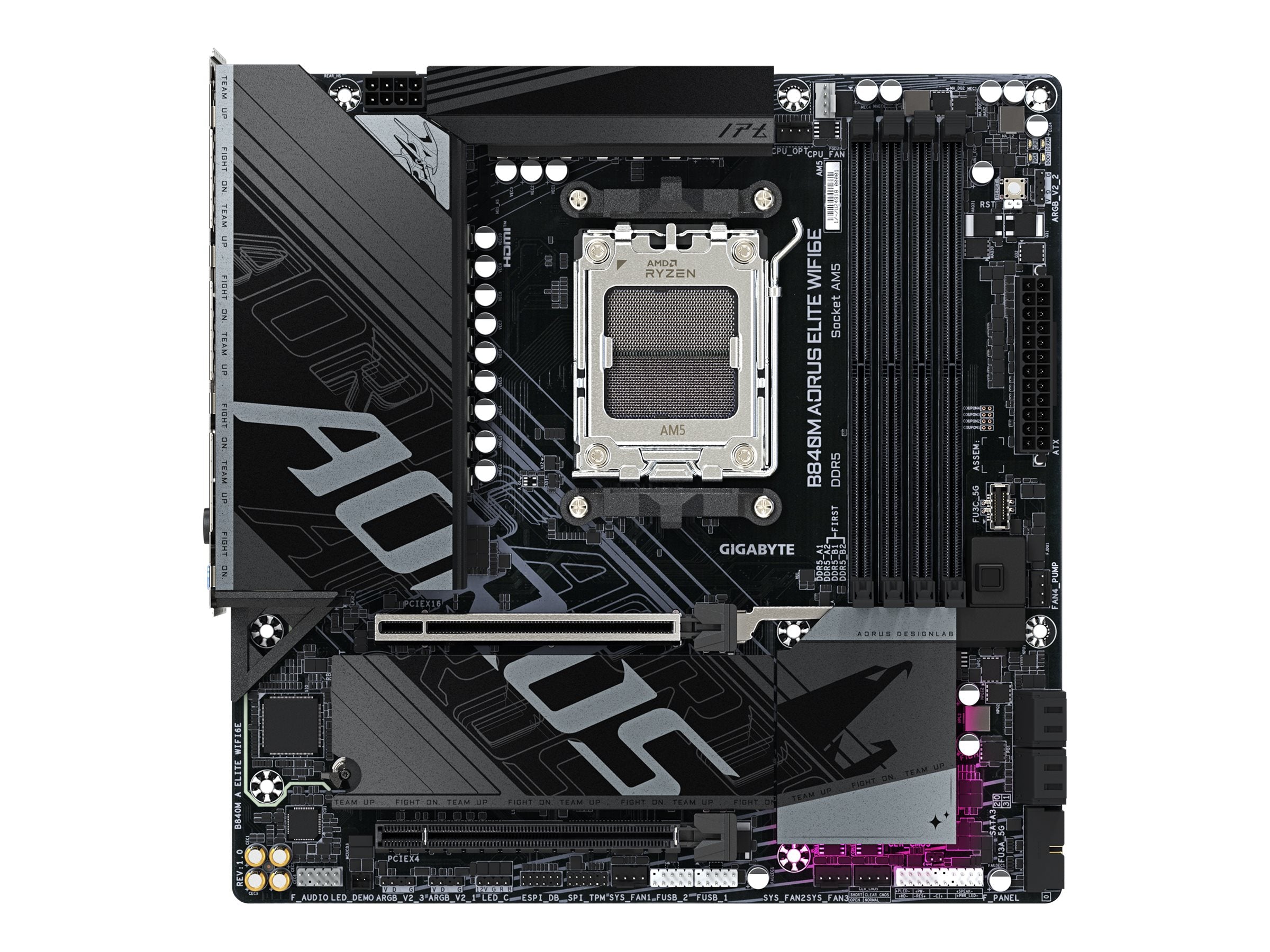GIGABYTE B840M AORUS ELITE WIFI6E AM5 Motherboard Vorderansicht