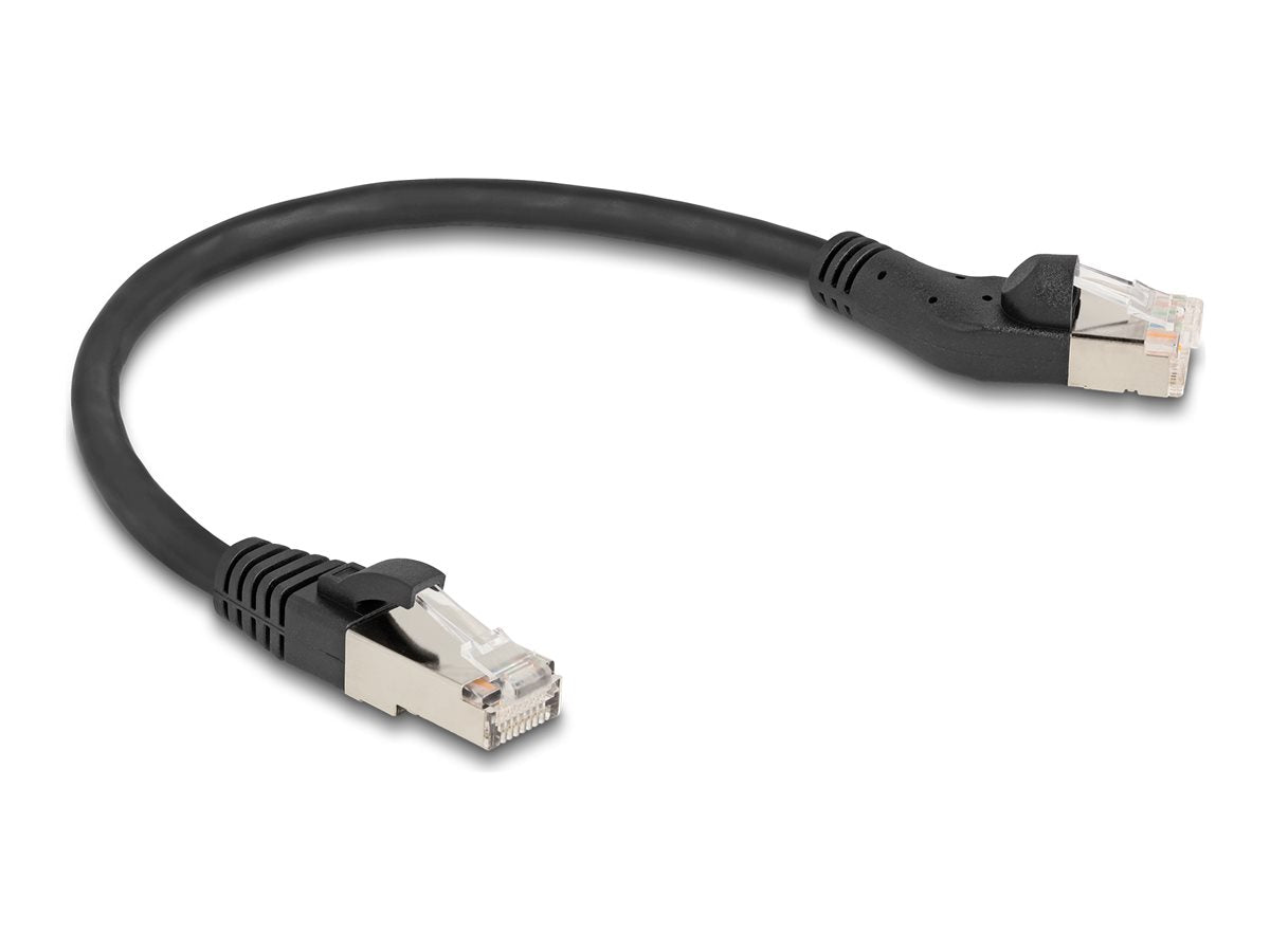 DELOCK RJ45 Netzwerkkabel Cat.6A S/FTP 45° nach links gewinkelt - Vorderansicht