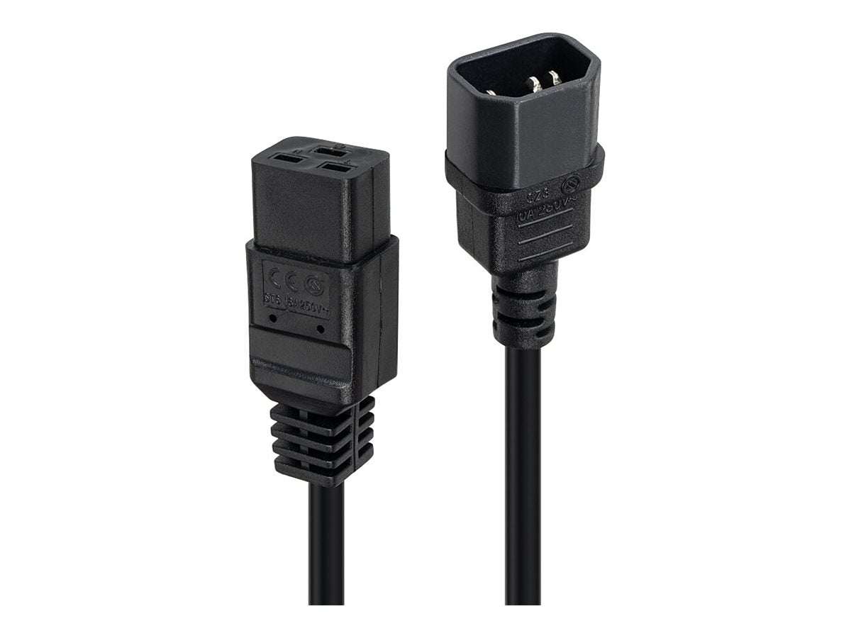 LINDY 2m C14 an C19 Netzverlängerungskabel schwarz - Verpackung
