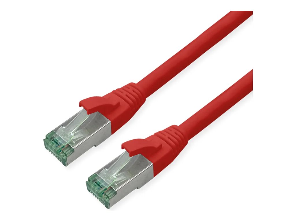 ROLINE RM Patchkabel Kat.6A S/FTP PiMF rot 1m - Vorderansicht