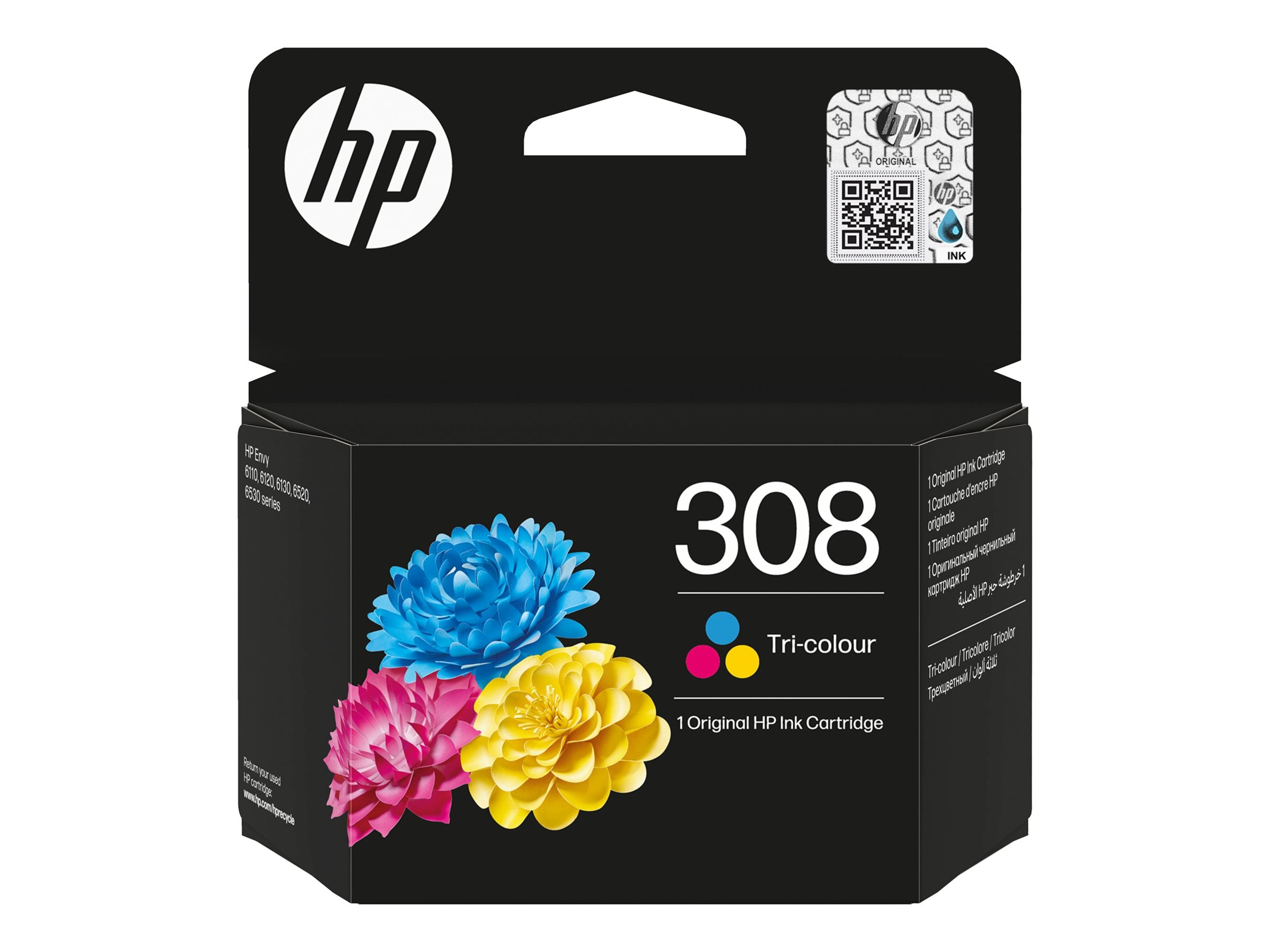HP 308 Tri-color Original Ink Cartridge Verpackung