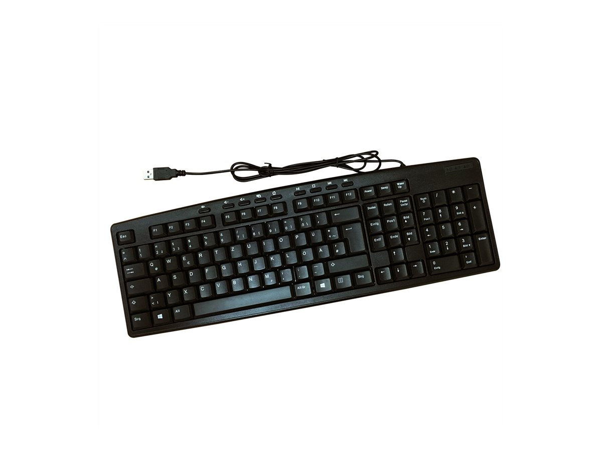 ROLINE Multimedia Tastatur USB schwarz - Vorderansicht