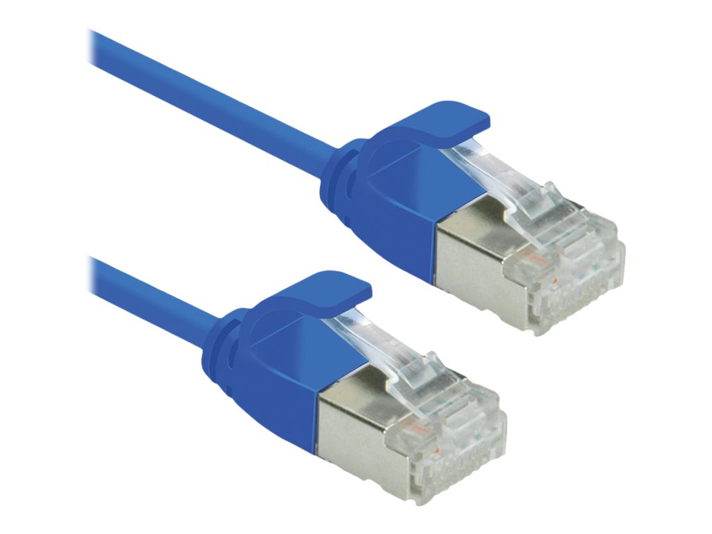 ROLINE U/FTP DataCenter Patchkabel Kat 6A Class EA LSOH slim blau 0,3m - Vorderansicht