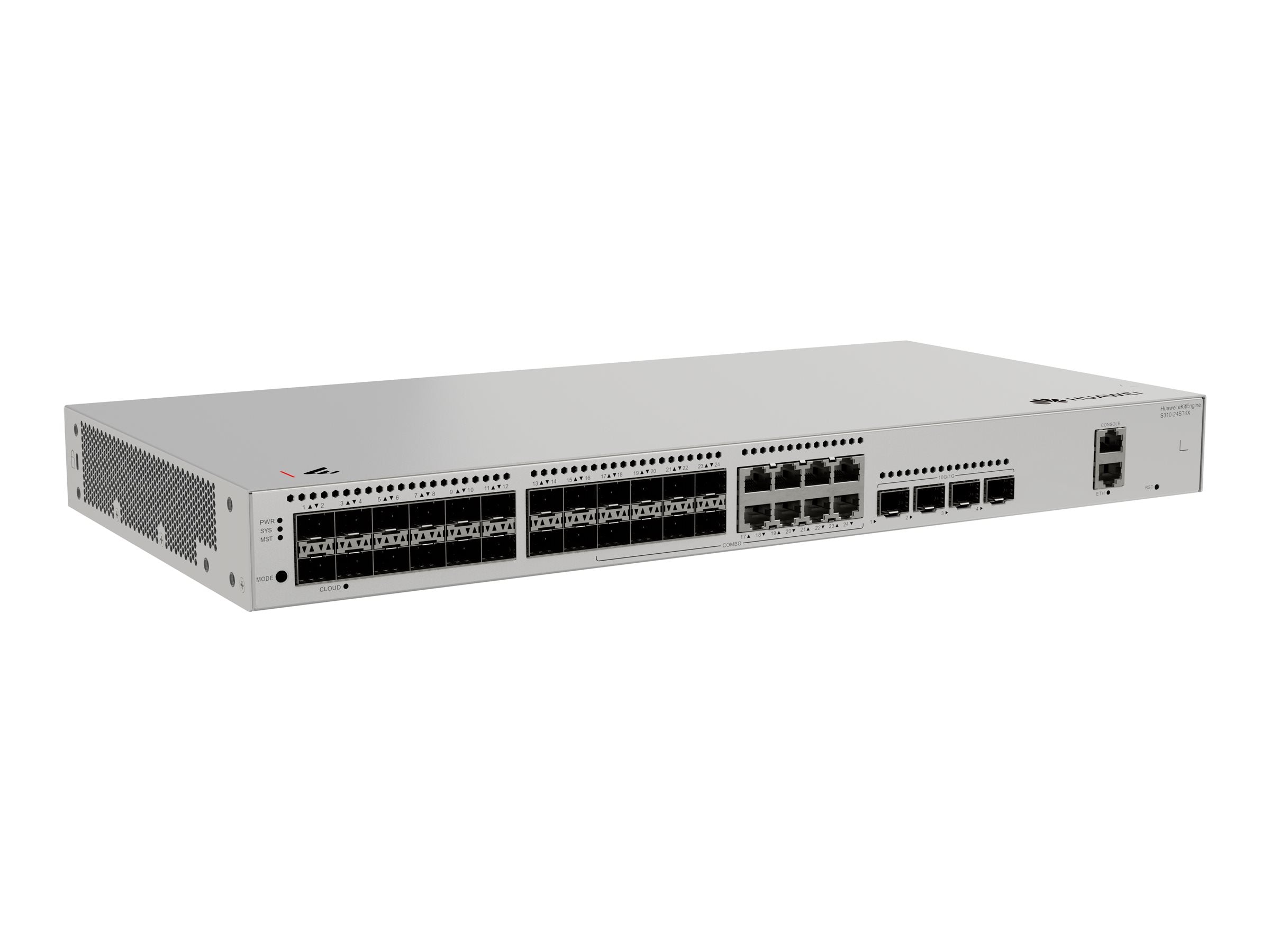 HUAWEI S310-24ST4X 24xGE SFP ports 8 of which are dual-purpose 10/100/1000 or SFP 4x10GE SFP+ ports built-in AC power eKit