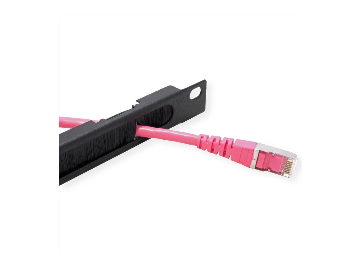 ROLINE Kabelzufuhrung 10Zoll mit Burstenleiste 0.5HE schwarz - Installation im Rack