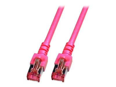 EFB RJ45 Patchkabel S/FTP Cat.6 LSZH 40m MAGENTA reines Kupfer Laengenaufdruck auf Knickschutztuelle patentiert