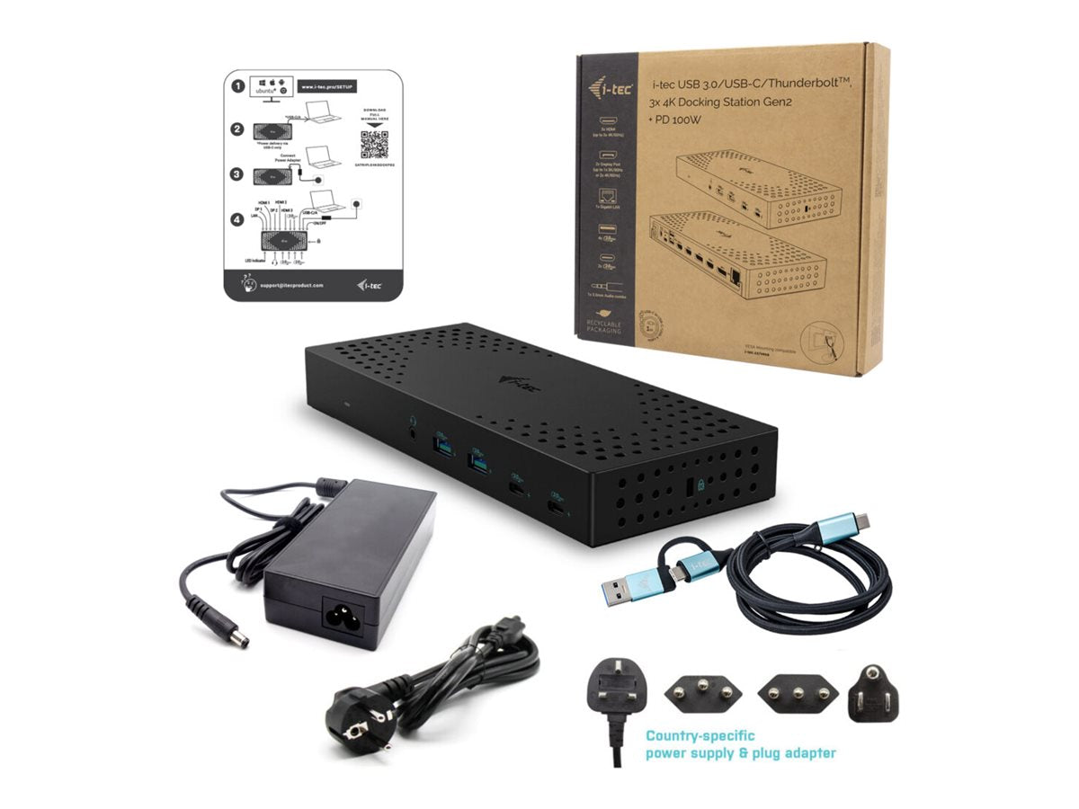 I-TEC USB 3.0 USB-C Thunderbolt 3x 4K Docking Station Gen 2 Vorderansicht
