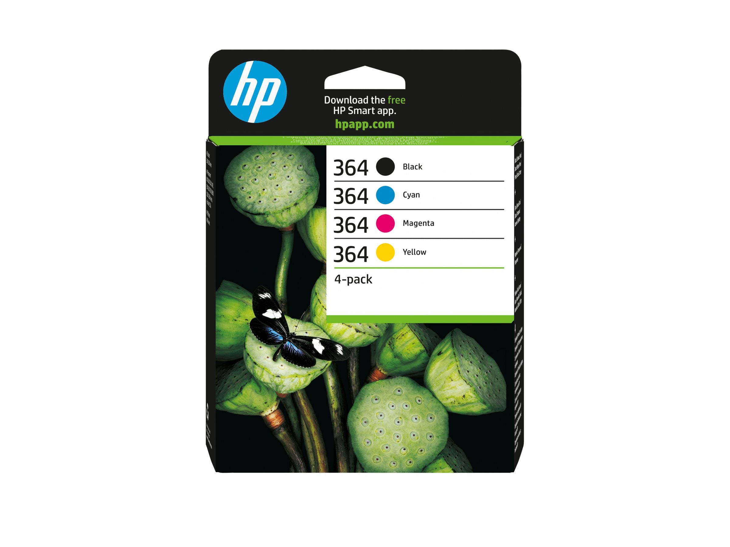 HP 364 original CMYK Tintenpatrone N9J73AE Combo 4-Pack Vorderansicht
