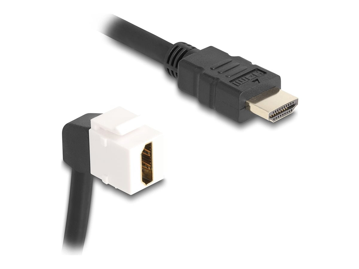 DELOCK Keystone Modul Kabel HDMI Stecker zu Buchse 90 gewinkelt 8K 60 Hz 20cm schwarz - Vorderansicht