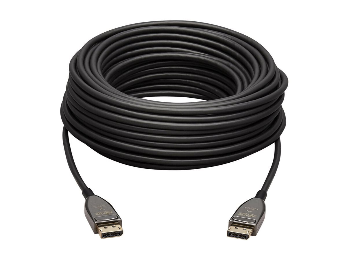 EATON TRIPPLITE DisplayPort Active Optical Cable AOC 8K 60 Hz M/M CL3 Rated Latching Connectors Black 25m 82ft.