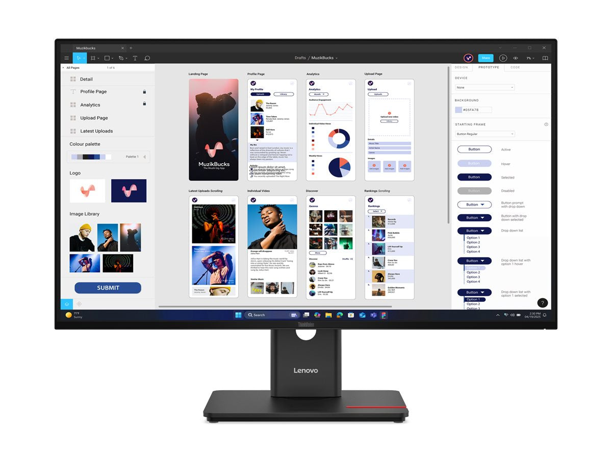 LENOVO ThinkVision T32UD-40 Monitor seitliche Ansicht