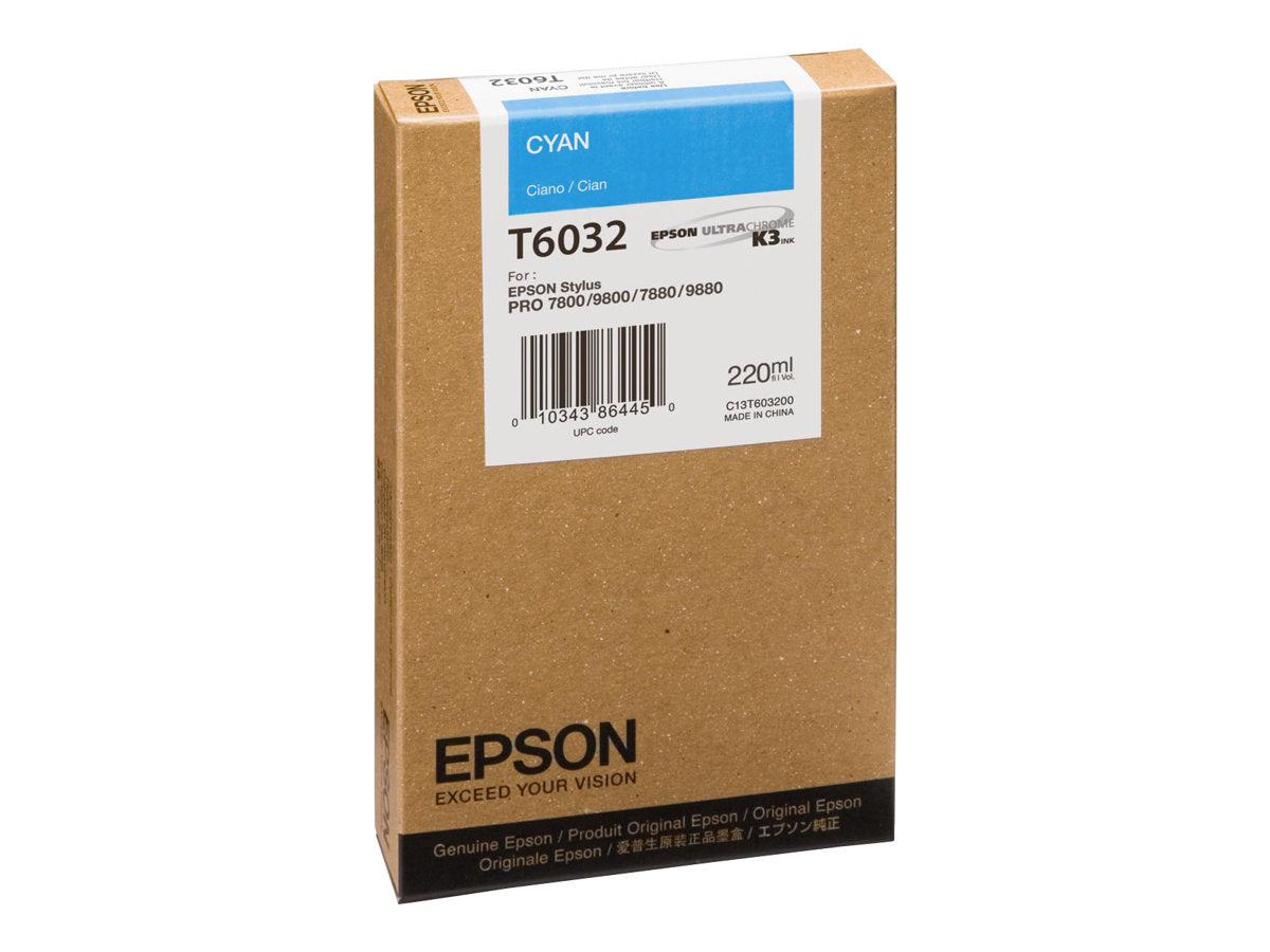 EPSON T6032 Tinte cyan Vorderansicht