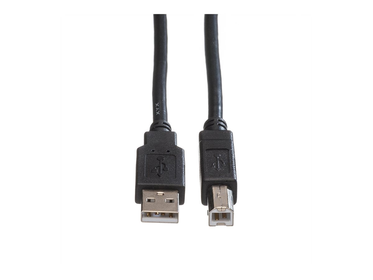 ROLINE GREEN USB 2.0 Kabel Typ A-B schwarz 0,8m Detailansicht