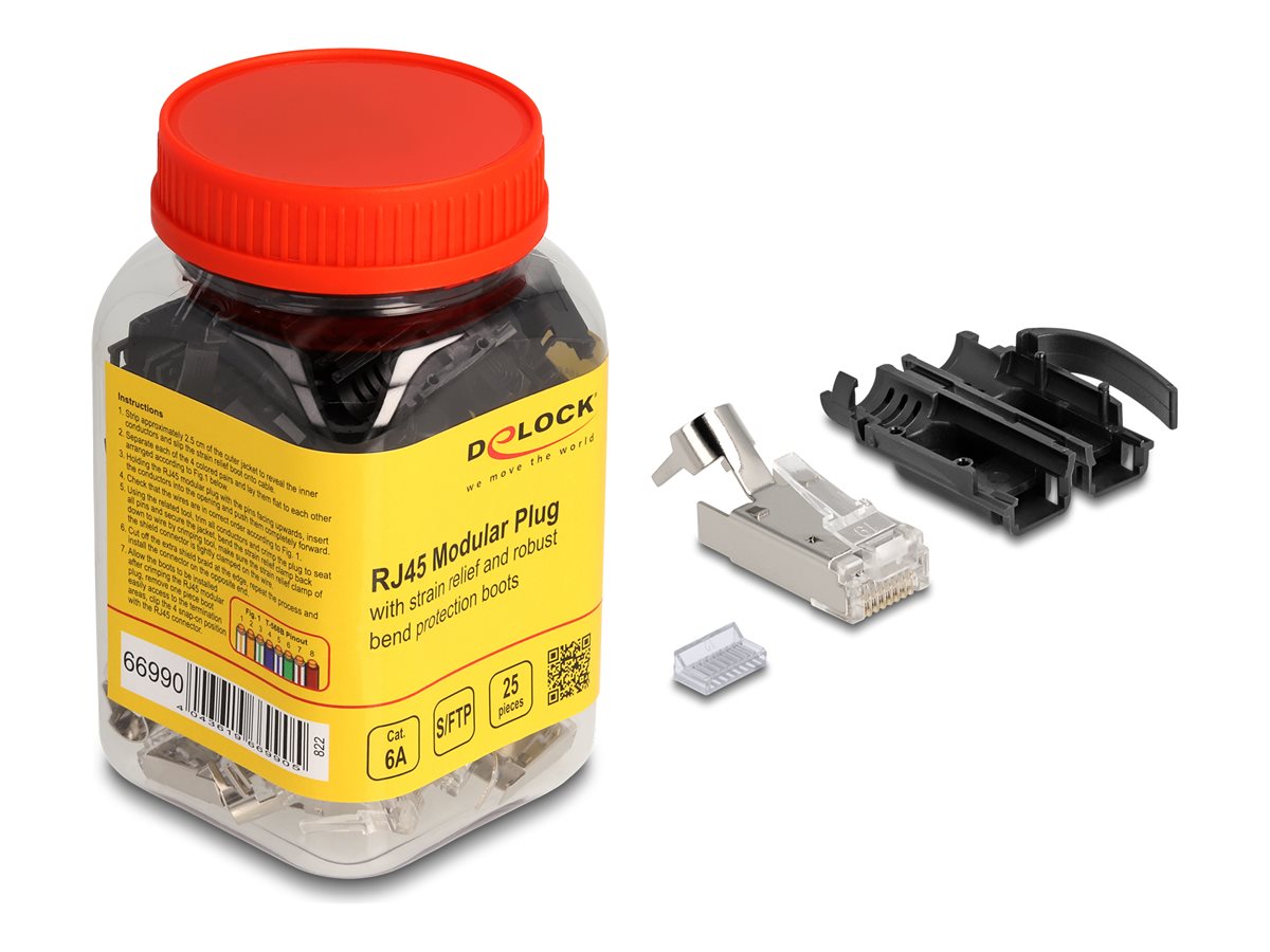 DELOCK RJ45 modularer Stecker Cat.6A Vorderansicht