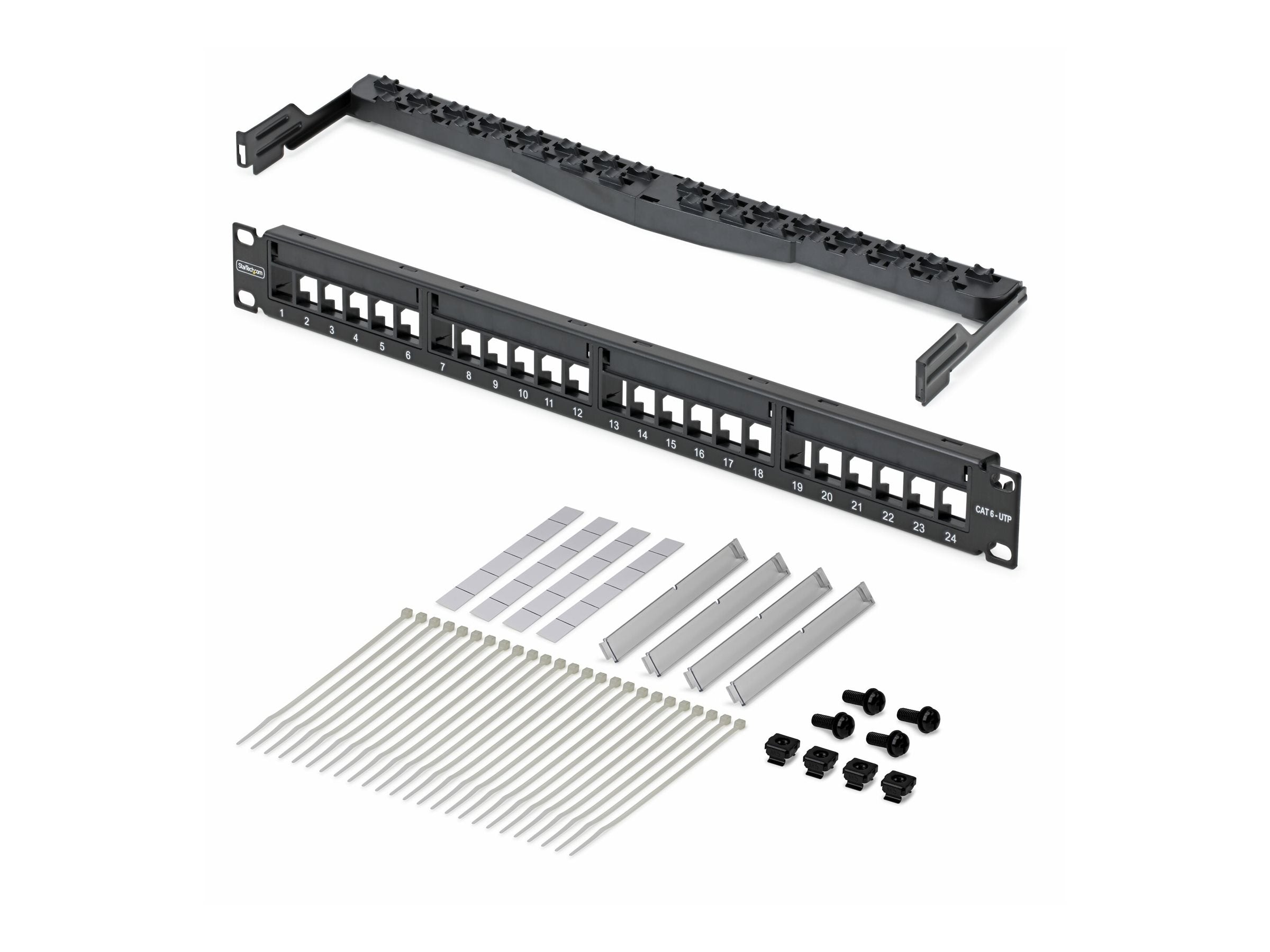 STARTECH.COM 24-Port 1HE Leeres Keystone Patchpanel mit Kabelmanagementleiste 48