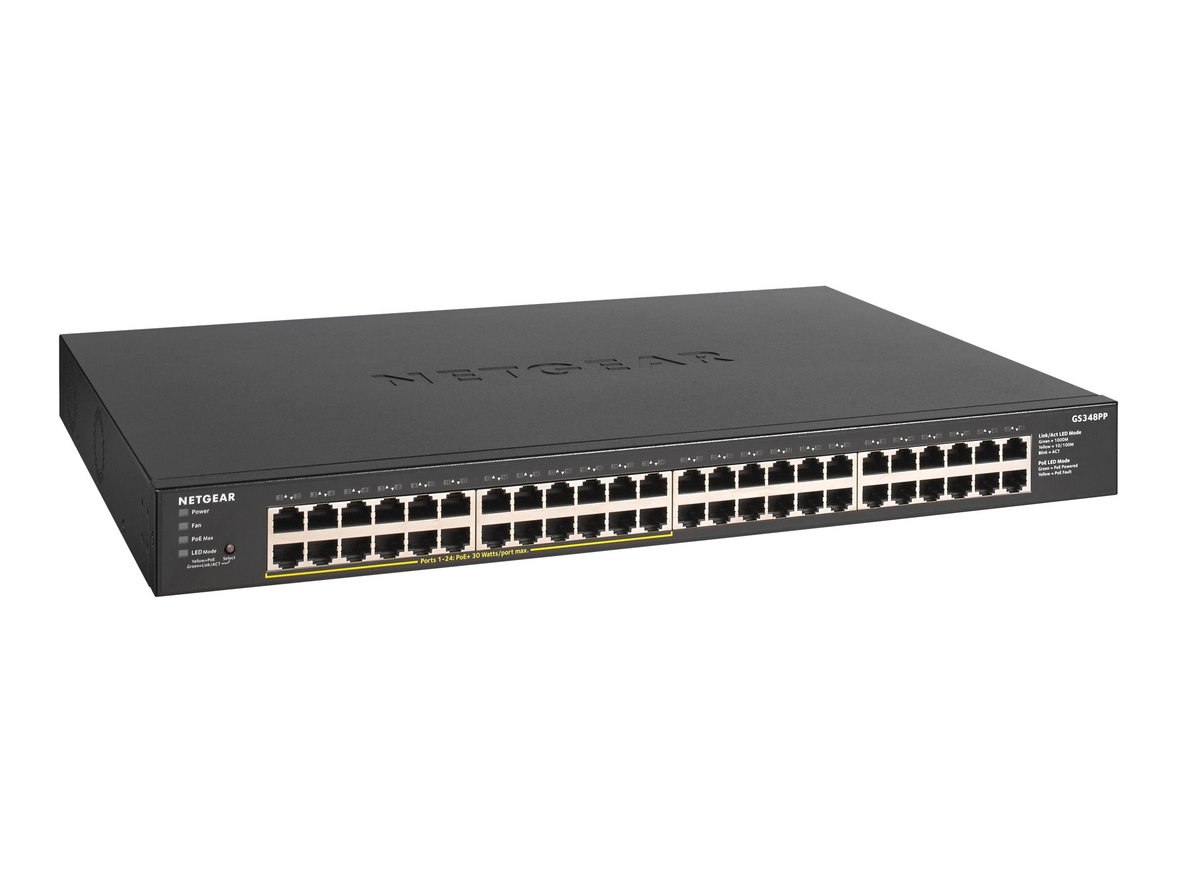 NETGEAR 48-Port Gb unmanaged PoE+ Switch - Vorderansicht
