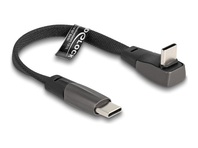 DELOCK USB 2.0 Flachbandkabel USB Type-C Stecker zu USB Type-C Stecker gewinkelt - Vorderansicht