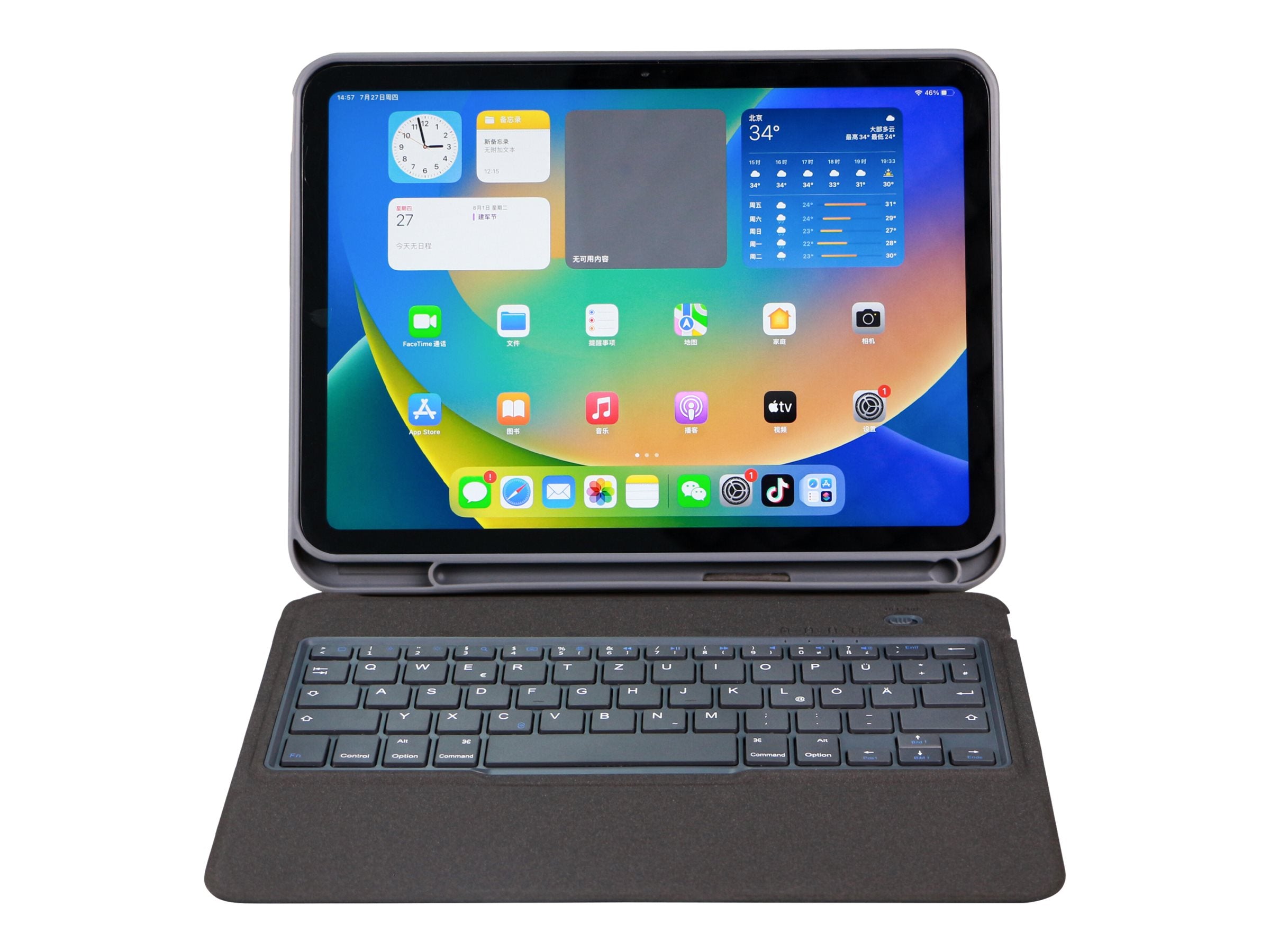 DEQSTER Slim Keyboard 2 für iPad 10th gen - Vorderansicht