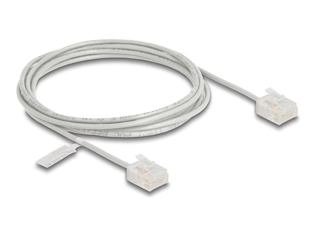 DELOCK RJ45 Netzwerkkabel Cat.6 UTP Ultra Slim 2m grau mit kurzen Steckern