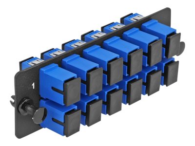 DELOCK LWL Adapter Panel SC Simplex UPC 12 Port blau - Vorderansicht