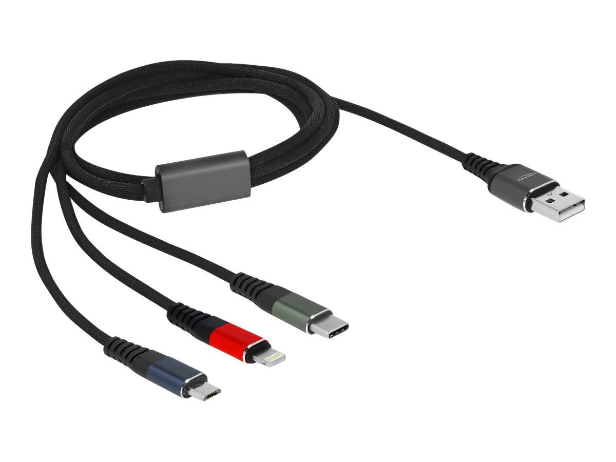 DELOCK USB Ladekabel 3 in 1 für Lightning/Micro USB/USB Type-C - Verpackung