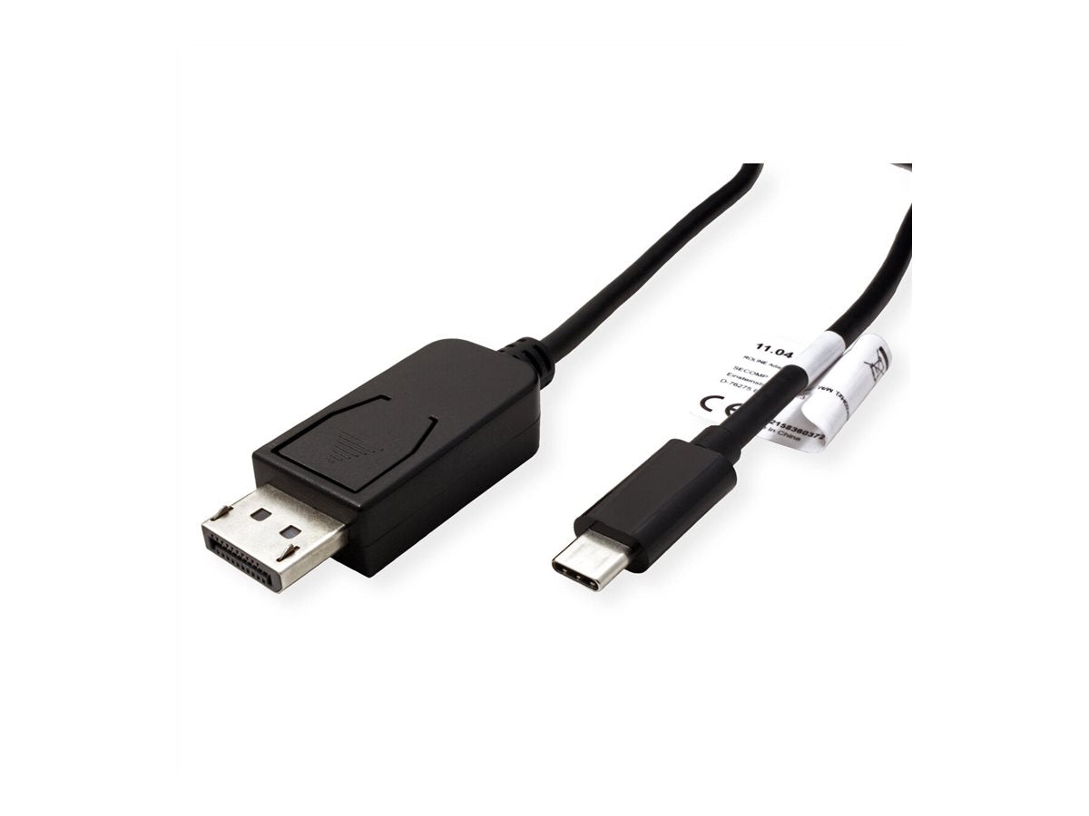 ROLINE USB Typ C - DisplayPort Adapterkabel v1.4 ST/ST 2m - Vorderansicht