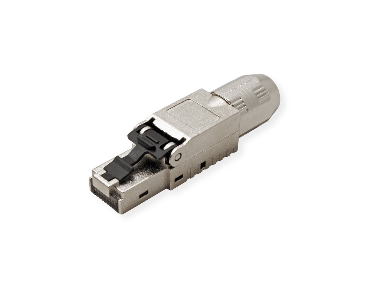 ROLINE feldkonfektionierbarer RJ-45 Stecker Kat 6A Class EA STP silberfarben - Vorderansicht