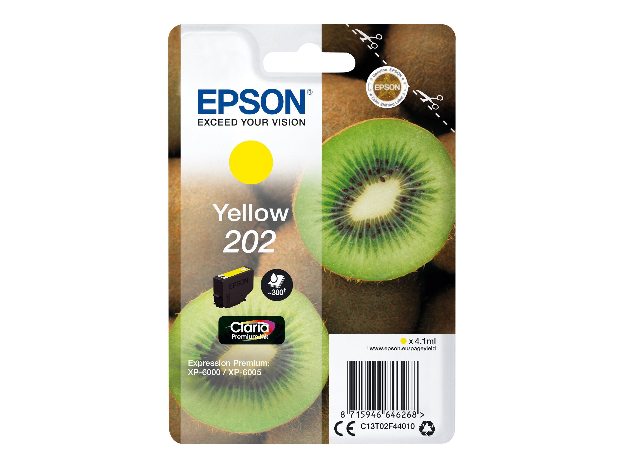 EPSON 4LB Singlepack Yellow 202 Kiwi Clara Premium Ink Vorderansicht
