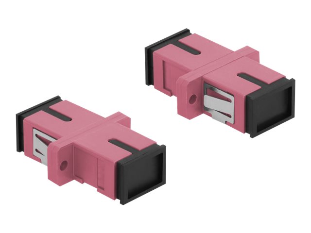 DELOCK LWL Kupplung SC Simplex Buchse zu SC Simplex Buchse Multimode 4 Stück violett
