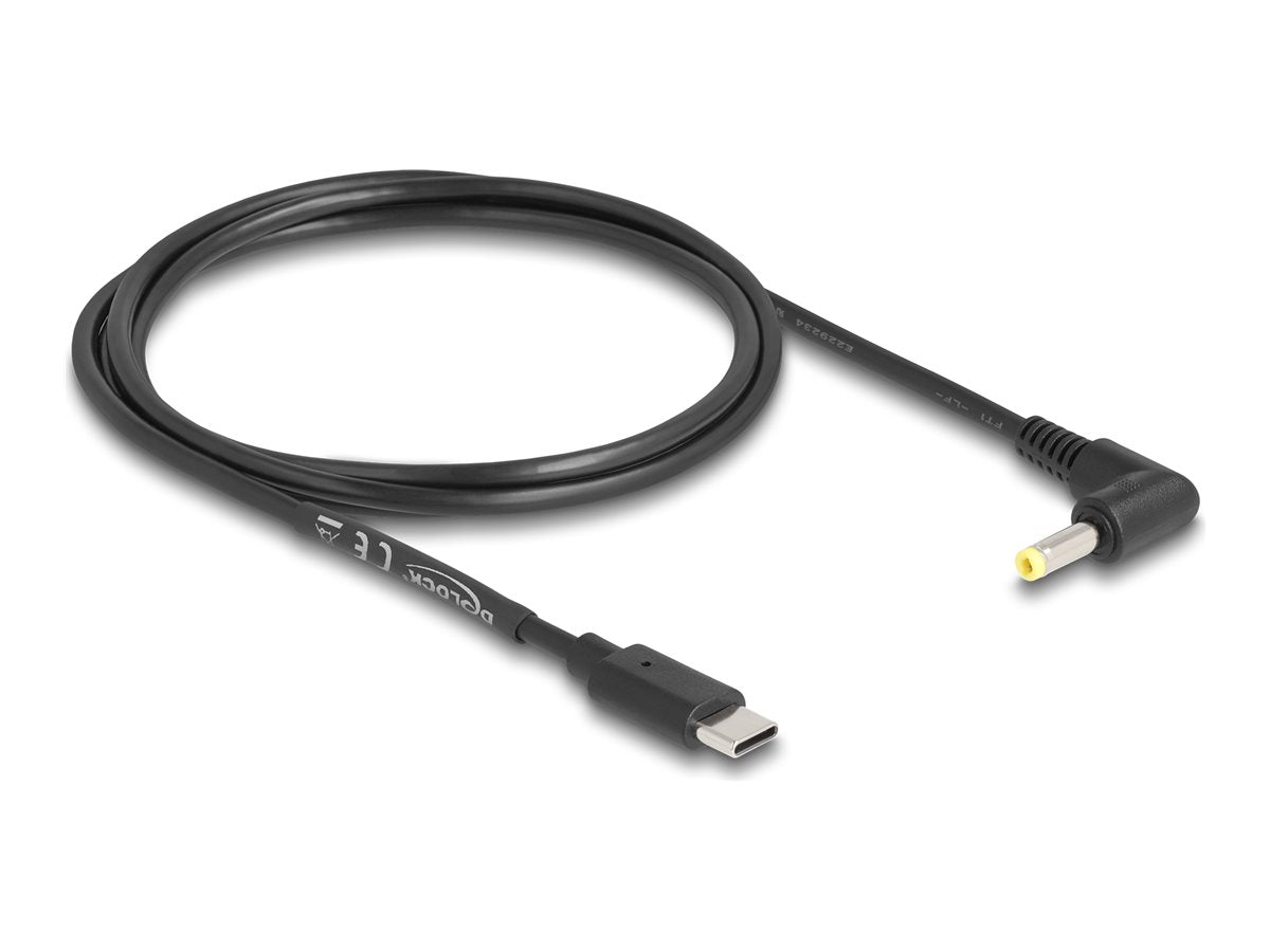DELOCK USB Type-C Stromkabel gewinkelt 1,5m Vorderansicht