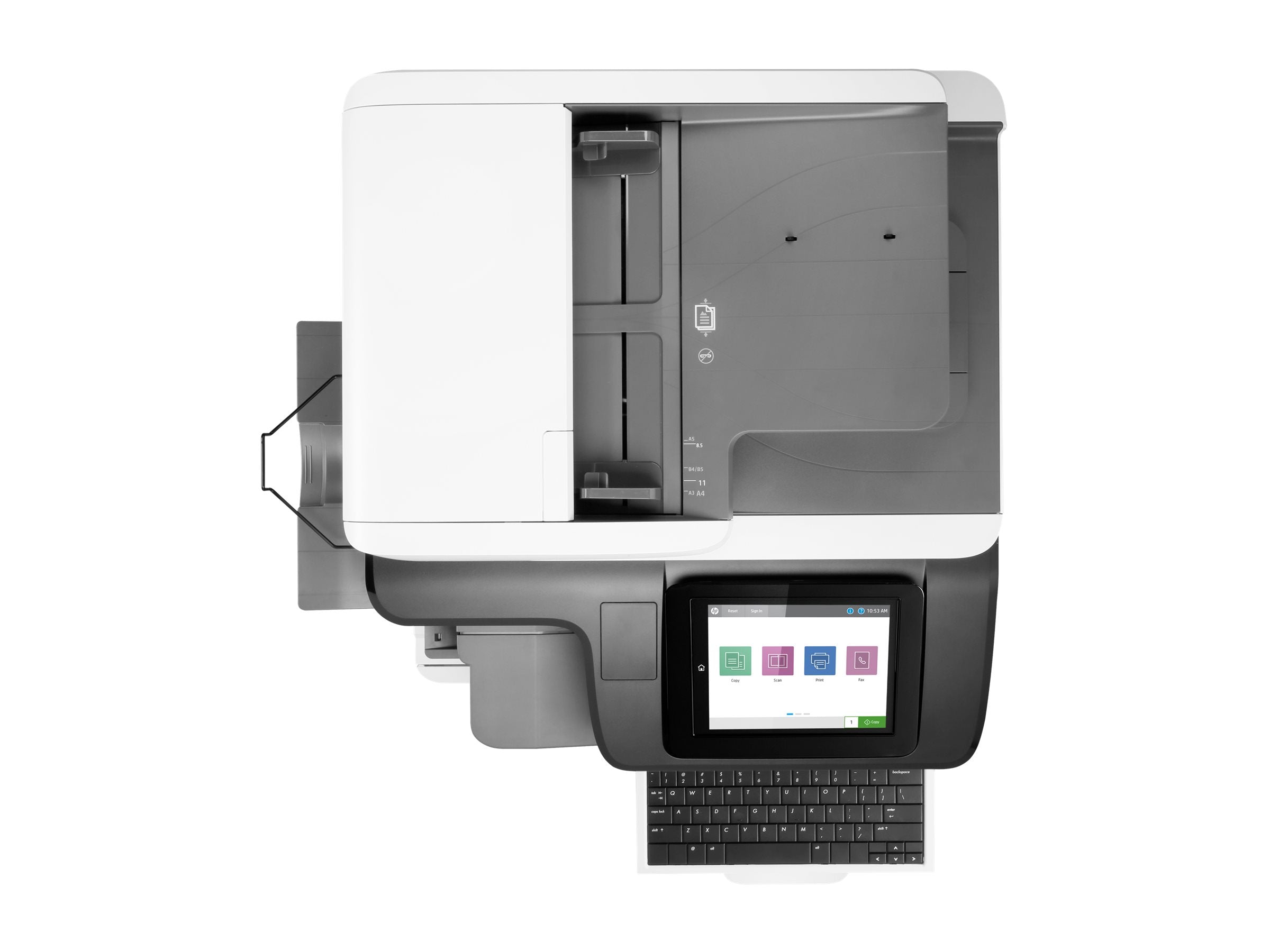 HP LaserJet Enterprise Flow MFP M776zs Multifunktionsdrucker Seitenansicht