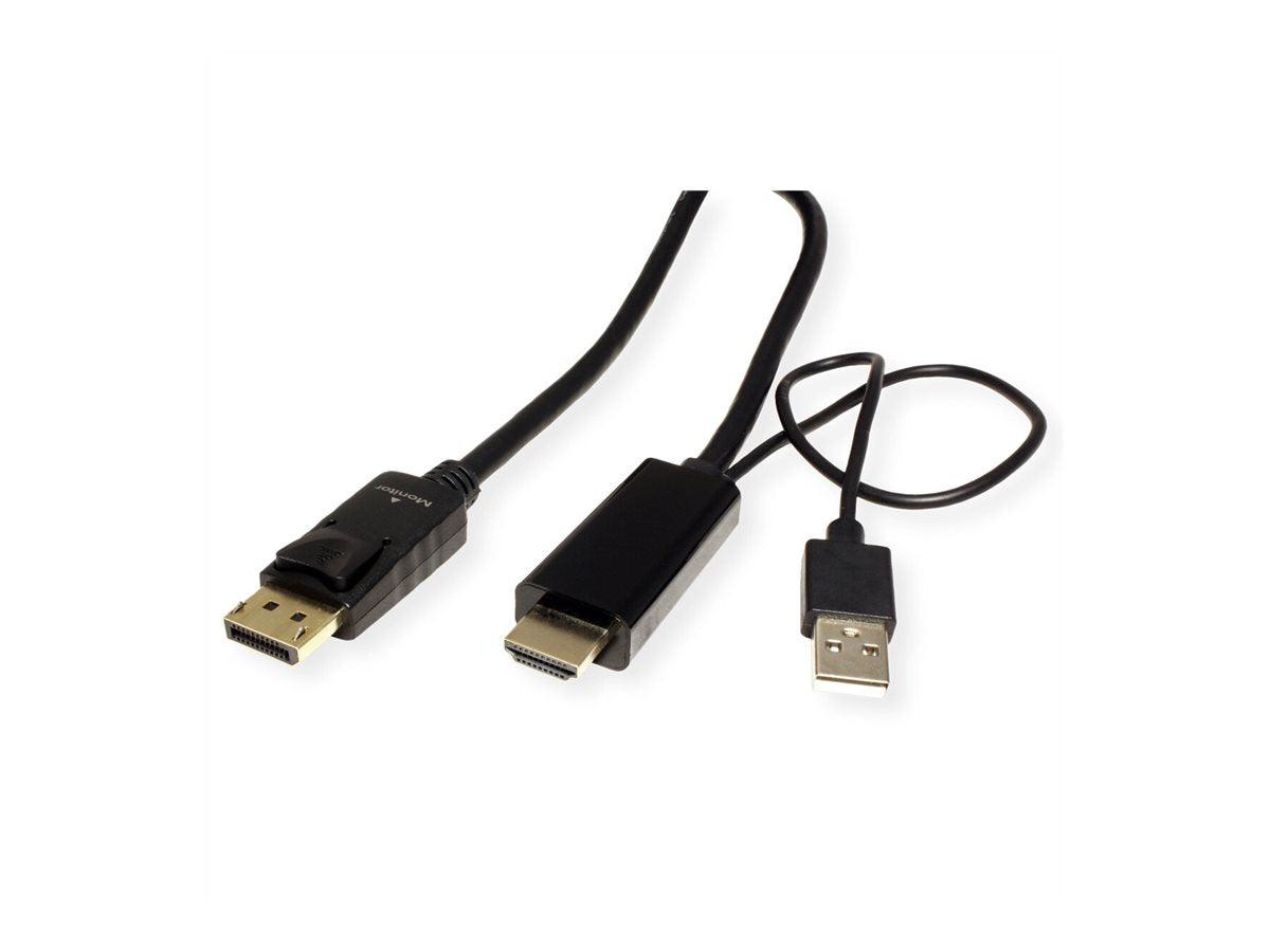 ROLINE HDMI-Kabel UltraHDTV - DisplayPort ST/ST schwarz 3m - Detailansicht