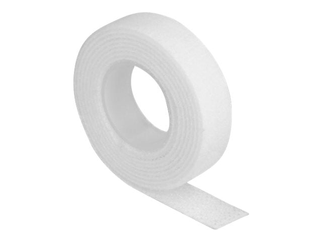 DELOCK Klettband auf Rolle 1m x 13mm weiss - Vorderansicht