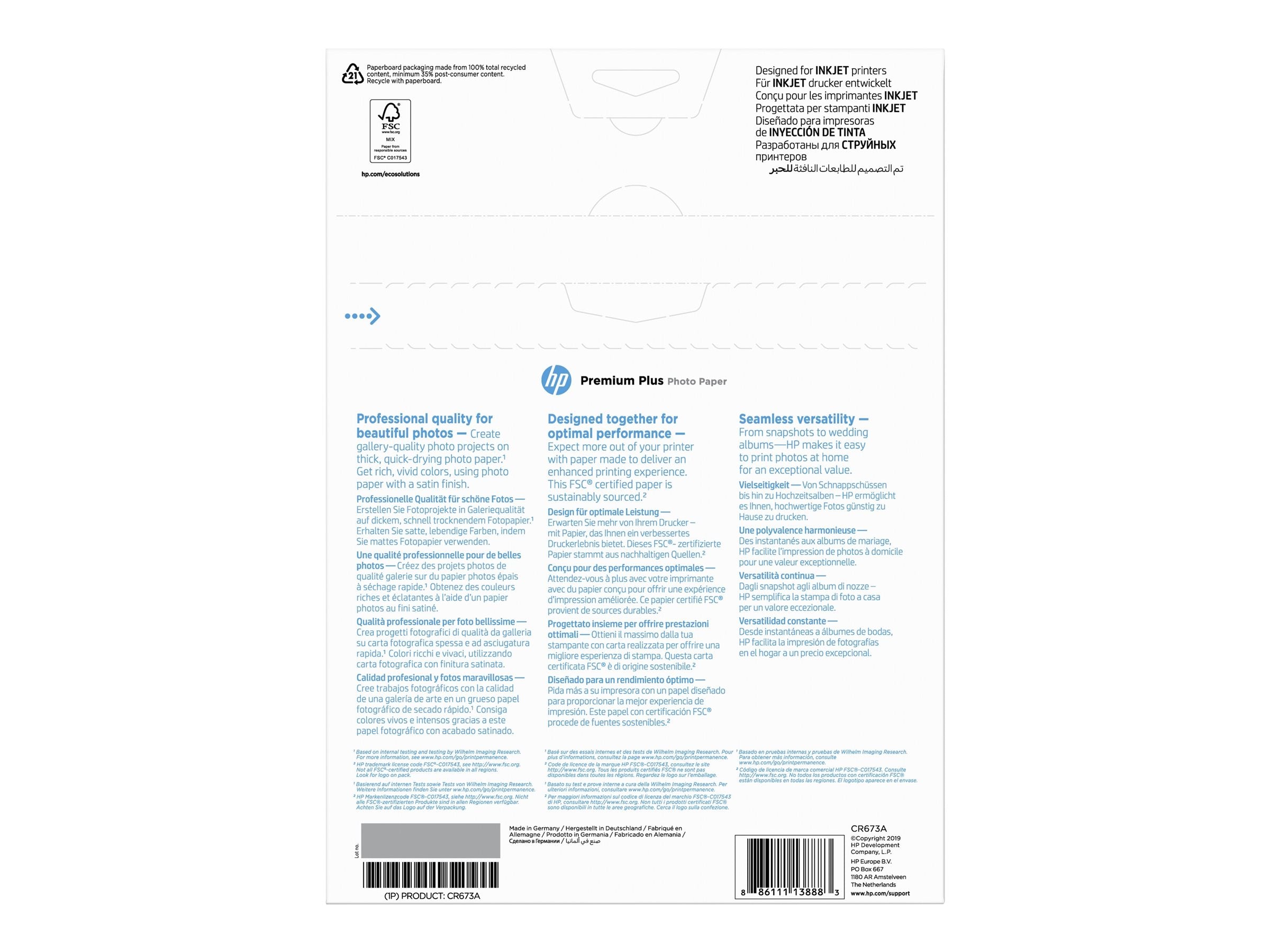 HP Premium Plus Foto Papier A4 300g/m2 Stapel