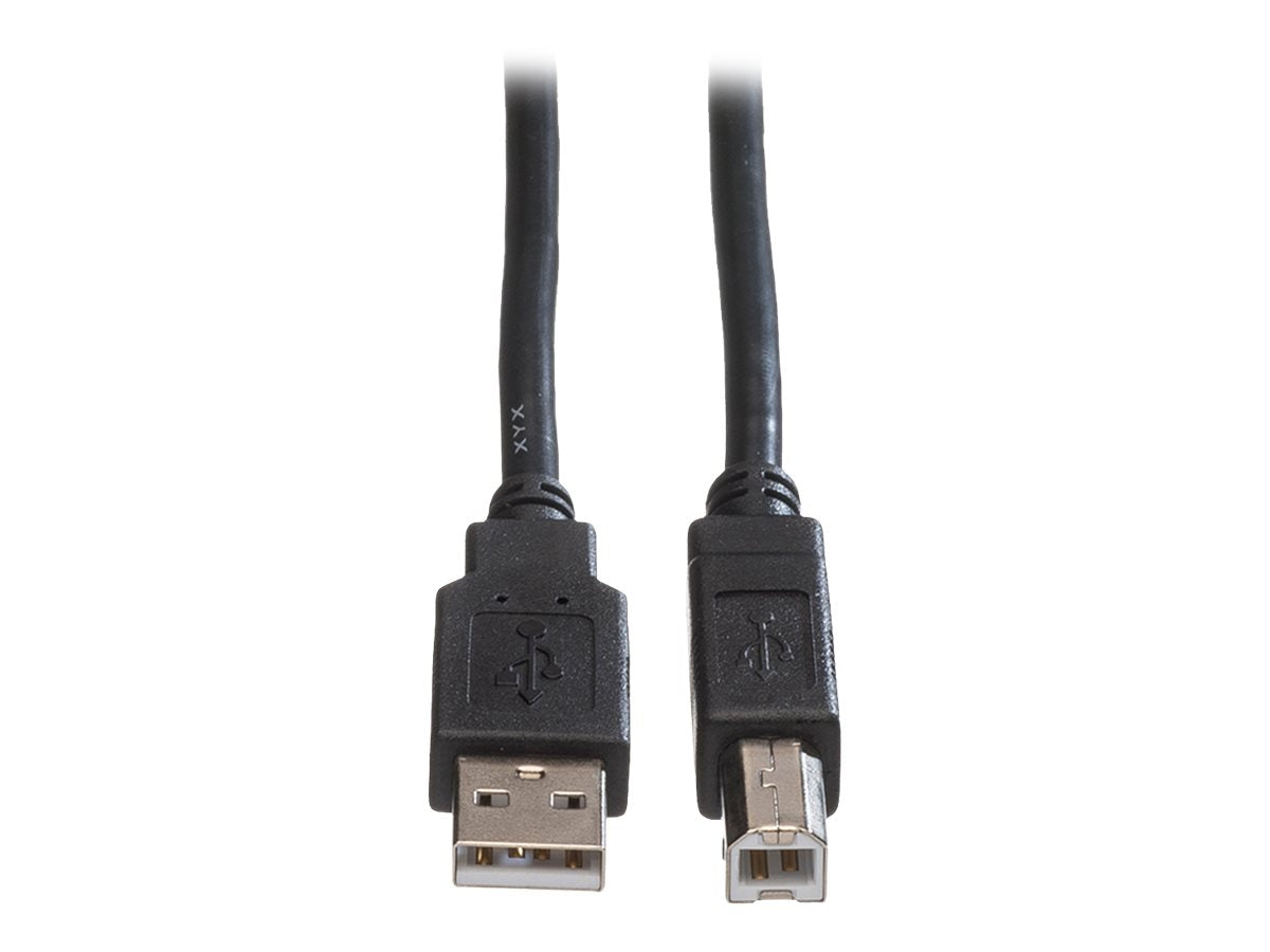ROLINE USB 2.0 Kabel Typ A-B schwarz 4,5m Vorderansicht