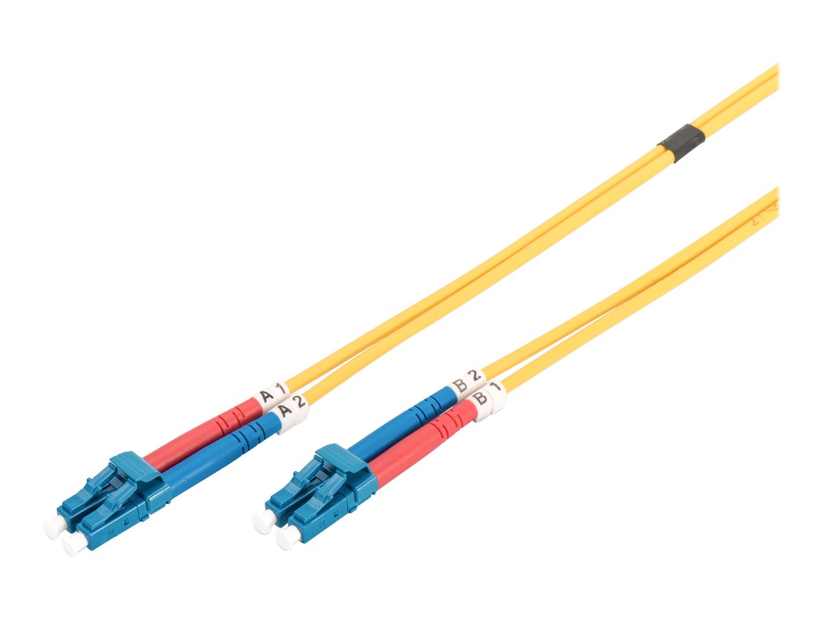 DIGITUS LWL Patchkabel LC/LC 09/125um Singelmode Duplex Halogenfrei gelb 10m - Anschlussansicht