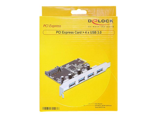 DELOCK PCIe USB 3.0 4 Port VIA-Chipset Vorderansicht