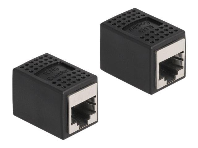 DELOCK Adapter RJ45 Buchse zu RJ45 Buchse Cat.6A schwarz - Vorderansicht